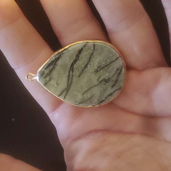 New Gold Wrapped Picasso Jasper Pendant. - Picture 6 of 7